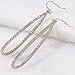 Silver Tone Long Earrings for Women Elegant - Silver Tone Rhinestone Earrings for Women Dangling, Sparkly Dangly Teardrop CZ Simulated Diamond Tear Drop Jewelry, Formal Dressy Crystal Big Hoops Dangle