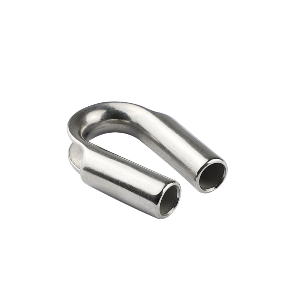 Morsetti Per Filo Stendibiancheria Ditale for tubi in acciaio inossidabile 304 da 2 pezzi, ditale for cavi for impieghi gravosi da 6 mm 8 mm 10 mm 12 mm, guaina chiusa con fune metallica Morsetti Sten