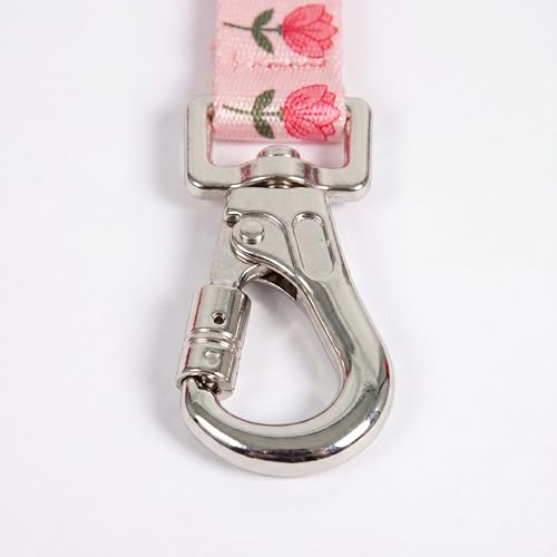 Image of Wag and Wilder Heavy Duty 5 FT Dog Leash for Small Dogs - Neoprene Padded Handle & Strong Metal Hook (Jaipur Bloom Pink)