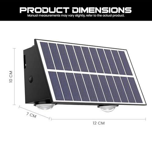 Image of Gigawatts 4 LED Solar Wall Light On /Off Botton & 1.5Ah Battery Water Resistant Decor Deck Fence Lights Flood Lamp for Home Garden Terrace Patio (Set of 1, RGB)