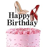 Decoración para tarta de cumpleaños de tacón alto, tacones altos, decoración de pastel con temática de zapatos para niñas y mujeres, suministros de fiesta de cumpleaños