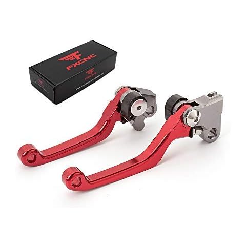 FXCNC CNC Aluminum Dirt Bike Pivot Brake Clutch Lever Set Compatible with CRF 150F 150 230F 230 CRF150F CRF230F 2003-2020, CRF250F CRF 250F 2019-2023 Cover