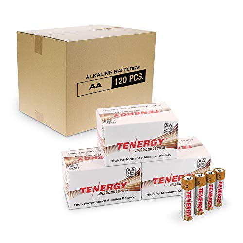 Tenergy 1.5V AA Alkaline Battery, High Performance AA Non-Rechargeable Batteries for Clocks, Remotes, Toys & Electronic Devices, AA Cell Batteries, 120 Pack