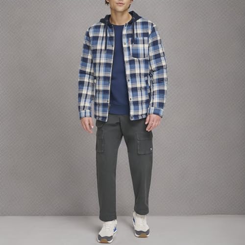 Image of Levi's mens Plaid Sherpa Lined Hooded Shirt Jacket (Regular & Big & Tall Sizes)