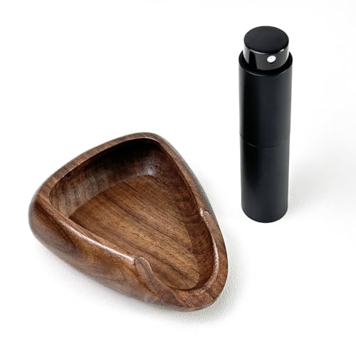 SanSLicoo Coffee Bean Dosing Cup and Spray Bottle Kit For Espresso, Walnut Coffee Bean Bowl Dosing Measuring Tray, Espresso Dosing Vessel Cupping, Espresso Accessories For Coffee/Tea/Sugar