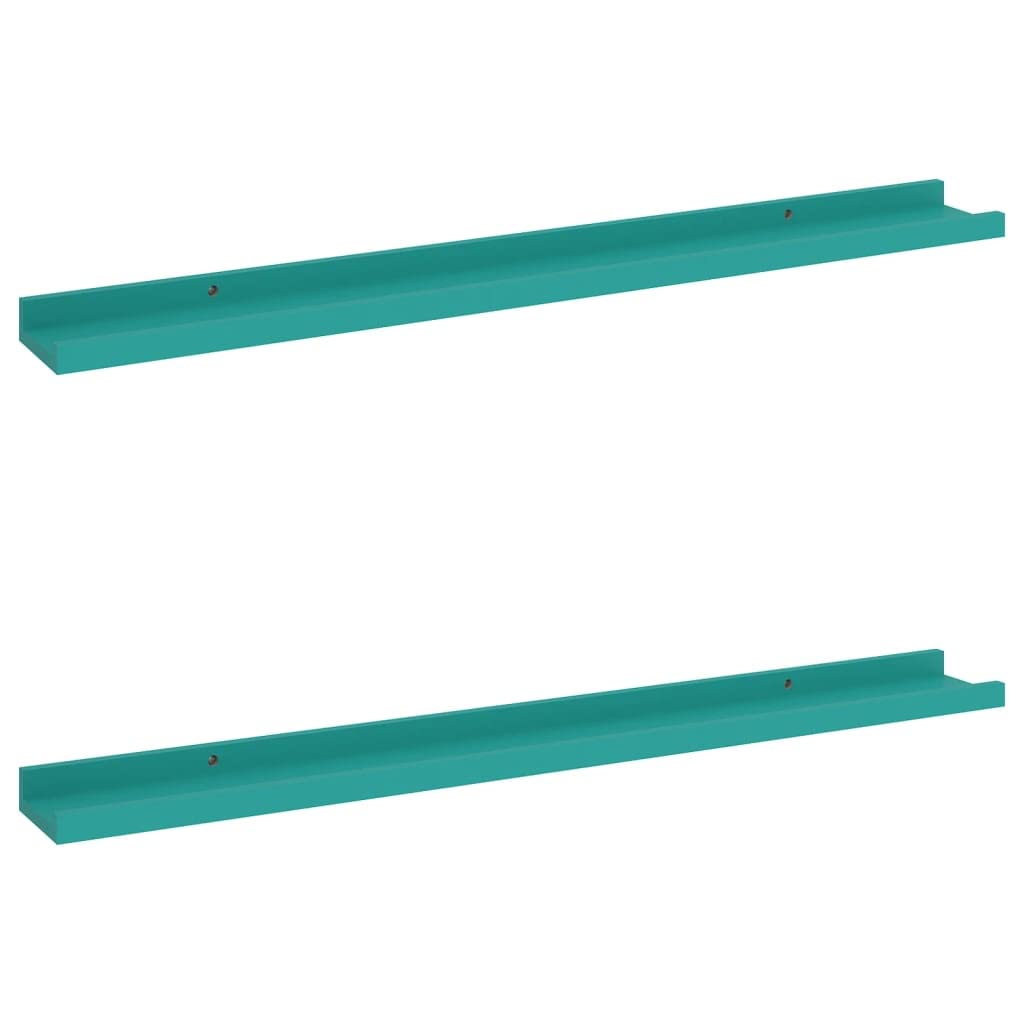vidaXL Modern Wall Shelves, 2 pcs in Blue, 80x9x3 cm, Made of Durable MDF for Books, Ornaments and More, Perfect Decorative Addition for Any Room
