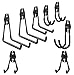Wall Hung Double Hook,Cheaboom Bicycle Storage Hook Garage Space Saver Heavy Duty Hanger Rack Extended Wall Mount Tool Holder U-Hook with Anti-Slip Coating for Chair Ladder (Multiple Size Hook x 8)
