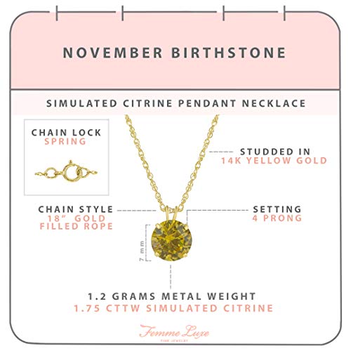 Femme Luxe Solitaire Pendant Necklace in 14K Yellow Gold for Women.3