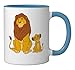 Disney The Lion King Young Simba and Mufasa Ceramic Mug, Blue/White