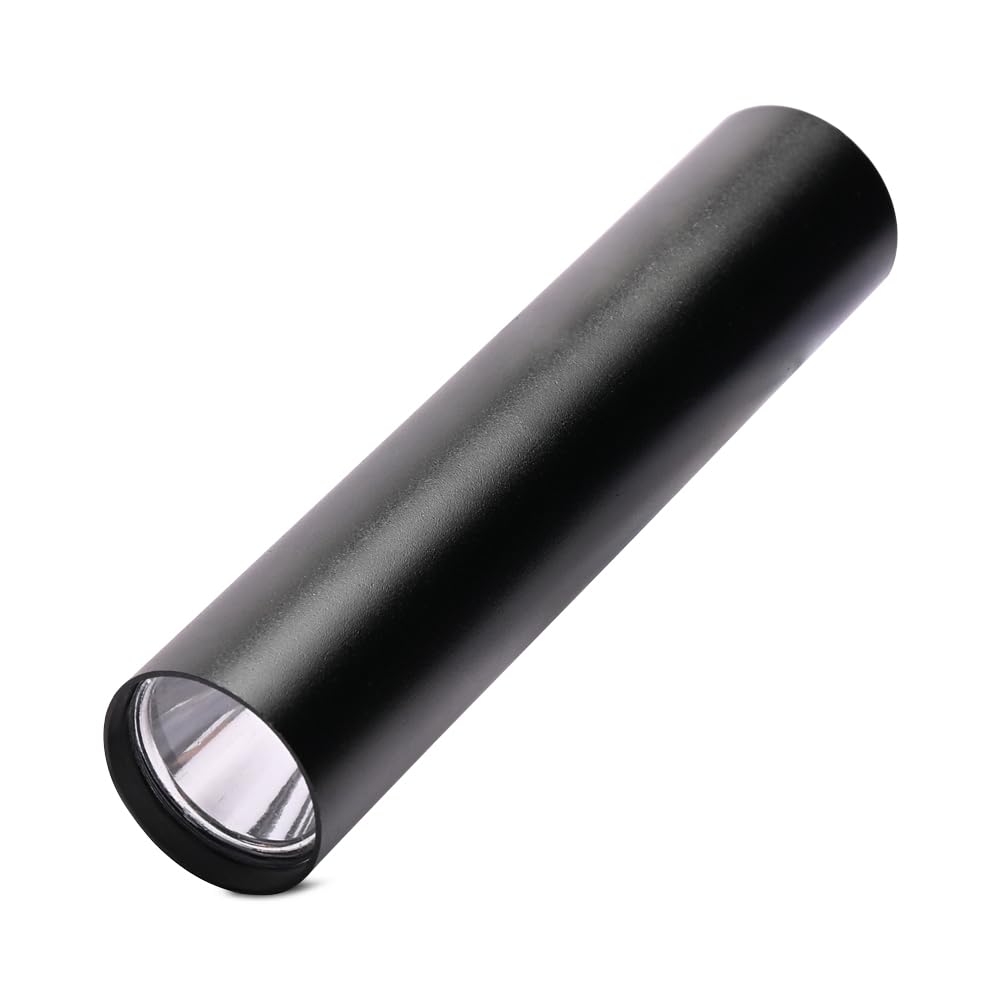 Care 4 Metal Mini Torch USB Rechargeable LED Flashlight with Zoom Function Compact Waterproof Handheld Torch for Outdoor, Camping, Emergency & Daily Use (Black, 8 cm)