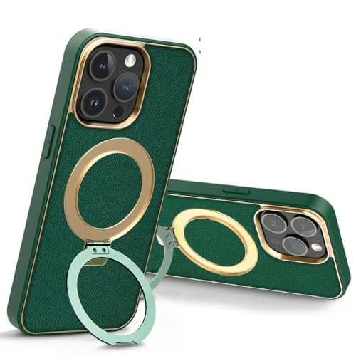 Étui en cuir pour iPhone 14 Pro Max avec anneau en métal chic ENILSA