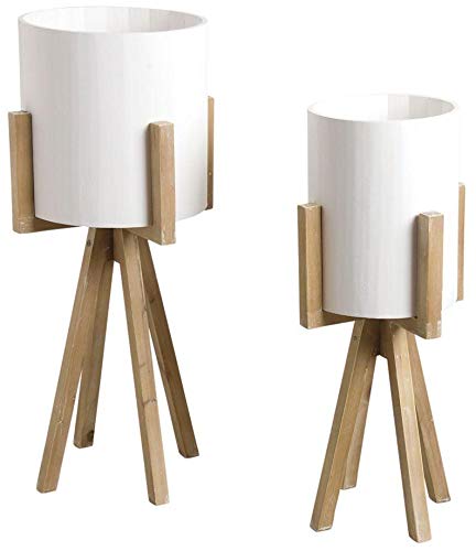 Cache-Pots Ronds sur Pieds Bois pour Surélever Vos Plantes avec Style