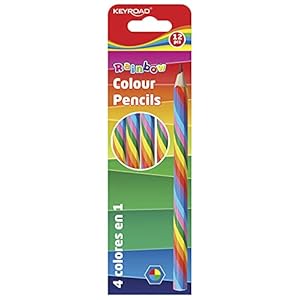 Keyroad Regenboog kleurpotloden zeskant – 12 stuks/zacht grafiet/gemengde kleuren/volwassenen en kinderen/gat om op te…