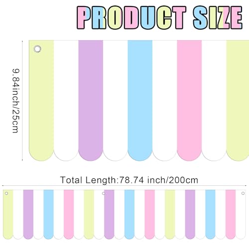 Image of Preboun 3 Pcs Carnival Awning Decorations Tent Circus Hanging Decorations Carnival Banner Concession Stand Sign Canopy Awning for Pirate Summer Party, 9.84''x78.74'' (Warm Color)