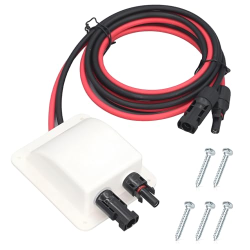 CYIOU Presse Étoupe Solaire Double Entrée de Câble Étanche Panneau Solaire ABS IP68 avec Câble...