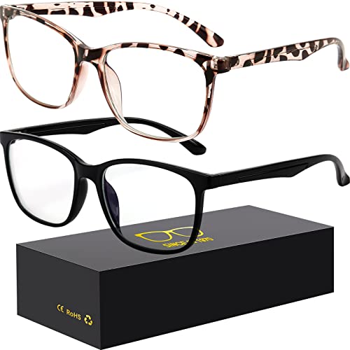 Image of Oilway Blue-Light Blocking Glasses Computer Reading /Gaming /TV /Phones Glasses Fashion Anti Eyestrain Glasses for Women Men(B5 Black + White leopard print)