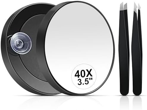 Miyadiva 40X Magnifying Mirror, Compact 3.5 Inch Round Mirror wit...