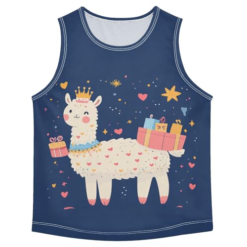 Llama Heart Boys Tank Tops Toddler Boys' Assorted Sleeveless Tank Tops for Summer,3T