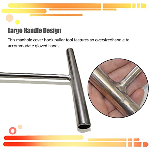 Gancho extractor de tapas con manija estilo T y varilla de acero rígido de 26 pulgadas 6