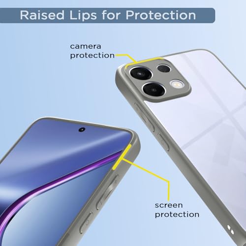 Image of Pikkme Back Cover Compatible with Oppo K13 5G Shockproof Sleek Hybrid Armor Bumper Case(Grey)