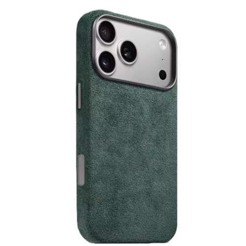 Coque magnétique iPhone 17 Pro en suédine verte idéale pour le quotidien