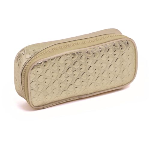 Estojo Escolar KIT Hearts Gold – Retangular, Compartimento Unico e Zíper Reforçado - Ideal para Canetas, Lapis e Material Escolar.