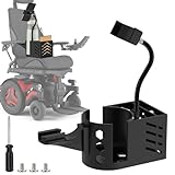 GFYYBKJ Cup Holder for Permobil Power Wheel Chair, Compatible with Permobil Wheelchair with Uni-Track Armrest Such as M300, M3, M1, F3, F5, K300 Ps, 3 in 1 Cup Holder, Phone Holder & Storage Basket