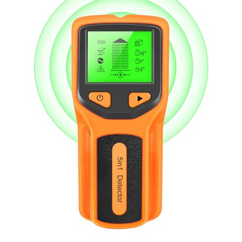 Leitungssucher Ortungsgerät Stromleitungsfinder 5 in 1 Wandscanner Metall Detektor mit HD LCD...