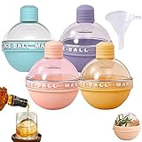 whiskey ice ball maker Fácil de desmoldar --- El molde para cubitos de hielo está diseñado en forma de bombilla, con una textura suave y una superficie lisa. Después de sacarlo del congelador, déjelo reposar durante un minuto, y la bola de hielo se puede sacar fácilmente con un giro y una presión.