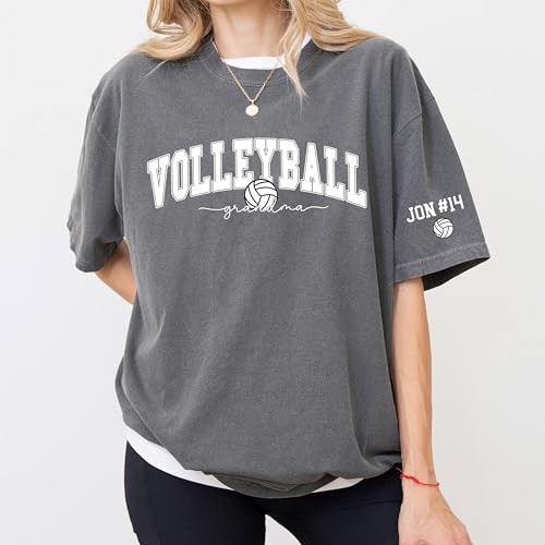 Personalized Sports Grandma Shirt, Custom Name and Number Tee with Varsity Letter Design, Retro Game Day Spirit Top4