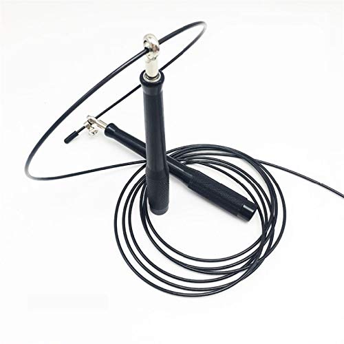 Skakanka 9,8 stóp regulowana skakanka 2 łożysko wysokiej prędkości skakanka, z torbą do boksu (Color : Black)