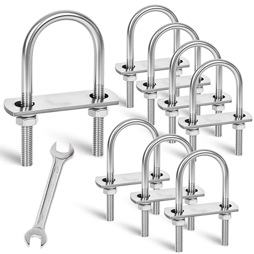 Image of 8 Sets M8 U-Bolts,u-Bolts 2 inch (50mm) Wide,U-Bolts with Nuts