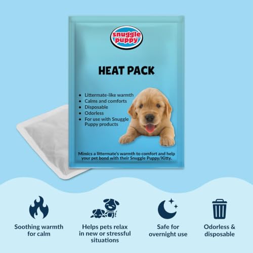 Image of Snuggle Puppy Heartbeat Dog Toy for Puppies, Real-Feel Heartbeat, Calming Sleep Aid and Crate Training Comfort Toy with Heat Pack, Black Plush Design | Calming heartbeat toy, crate training comfort, heat pack, new puppy essentials, first nights, sleep, medium breeds 25-70 lbs