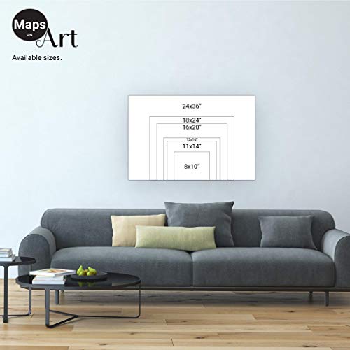 Maps As Art Vancouver Island Map Wall Art Print, Bc Canada thumb #8
