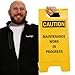 SmartSign 25 x 12 inch “Caution - Maintenance Work In Progress” Two-Sided Folding Floor Sign, Digitally Printed Polypropylene Plastic, Black and Yellow