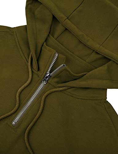 Ohoo Men's Quarter Zip Pullover Hoodie with Mock Neck Lightweight Regular Fit Hooded Sweatshirt4