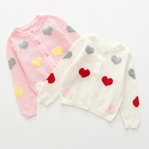 Toddler Kids Cute Heart Knitted Cardigan Girls Funny Candy Color Long Sleeve Knit Sweater Fashion Knit Jacket2