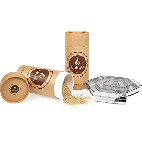 BaBeQ - Premium Kaltraucherzeuger V1 Edelstahl für 12 Std Kaltrauch (Sparbrand) Smoker Kaltrauch-Generator für Räucherofen - Raucherzeuger Räucherschnecke für Fleisch & Fisch entwickelt (Starter-Set)
