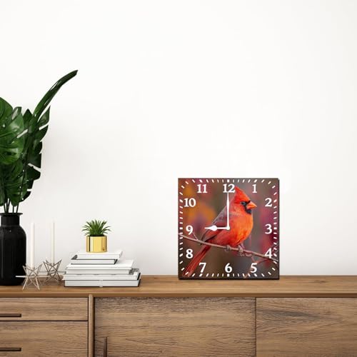 Reloj de pared cuadrado de madera 10 pulgadas silencioso miniatura 3