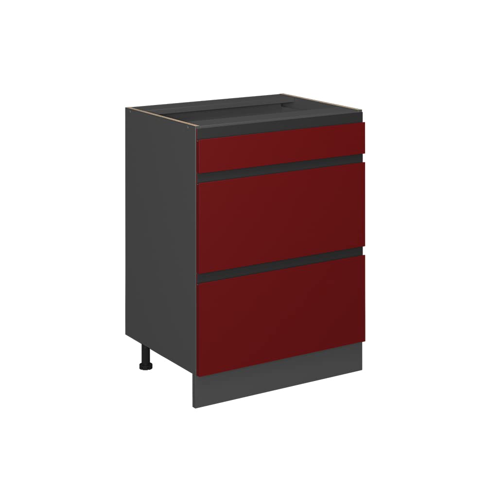 Vicco Kitchen base cabinet Raul, Red, 60 cm