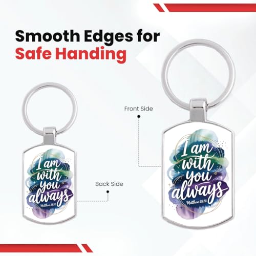 Image of Stylish Metal Keychains with Permanent Glossy Print - Inspirational Quotes & Spiritual Designs - Perfect Key chains for loved ones, Personal Use, Gifts & Return Gifts