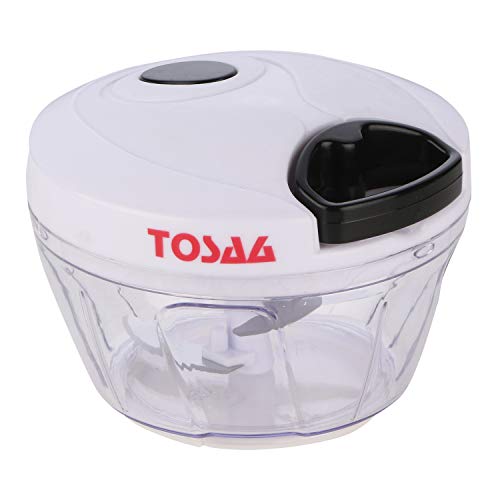 Image of Tosaa Vegetable Pull Chopper 450 ml with Bowl & 3 SS Spiral Blades (Color May Vary, Plastic)