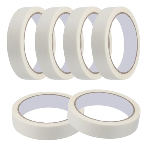 Image of MECCANIXITY Masking Tape 0.8 Inch x 21 Yard Painters Tape Adhesive Paint Tapes for DIY Crafts Arts Wall Painting Labeling Car Home Office Decoration, White, Pack of 10