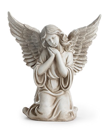 Napco 11300 Kneeling Angel With Outstretched Wings Garden Statue, 12.5" #TOP13