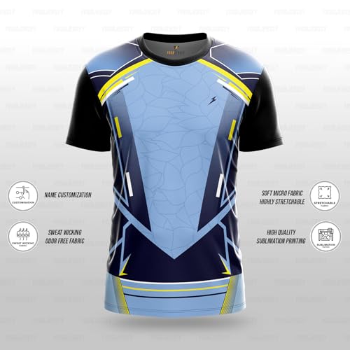 Image of YOURJERSEY Custom Sports Jersey for Men & Kids | Add Player Name | Personalised Cricket /Football /Badminton T-Shirt | Custom Team Jersey