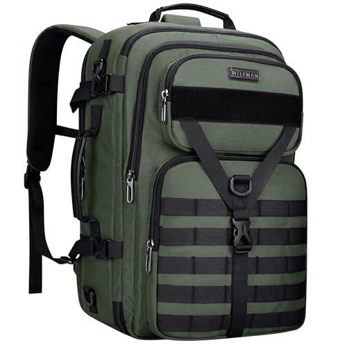 Image of WITZMAN Travel Backpack for Men 45L Convertible Bag Fits 17 inch Laptop, Light Green, 12.6 inchL x 20.5 inchH x 10.63 inchW, Travel Backpacks