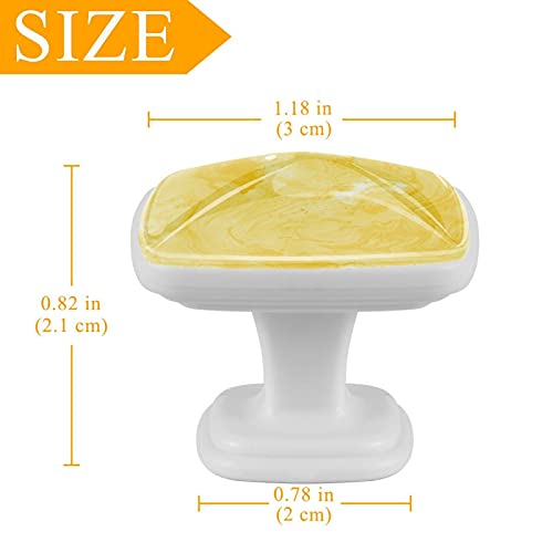 Tiroir de commode et poignées de cuisine boutons marbre jaune