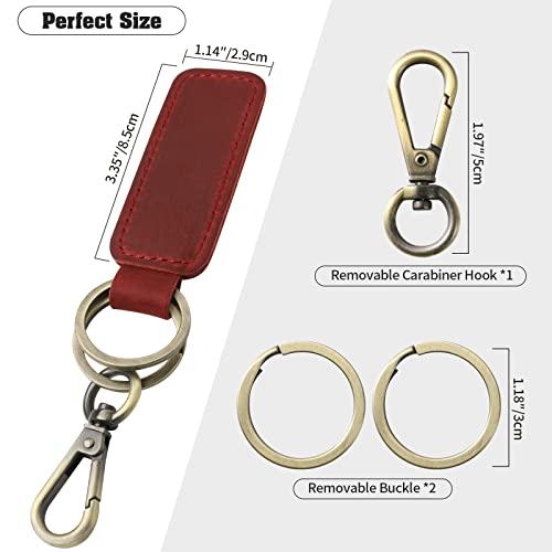 Image of Jack&Chris Genuine Leather Car Keychain, Universal Key Fob Keychain, Leather Key Chain Holder for Men and Women, JC306
