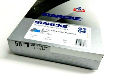 Matador Abrasive Wet or Dry Sandpaper 50 Sheet 80 Grit 5-1/2" x 9" Silicon Carbide Made in Germany