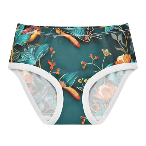 Blue Butterfly Flowers Panties for Girl Toddler Underwear Custom Cotton Fancy Briefs Underpants 2t